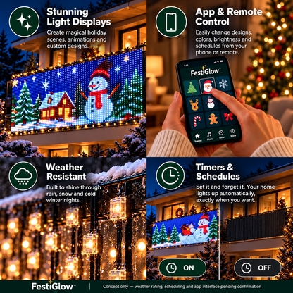 FestiGlow Smart LED Curtain Lights